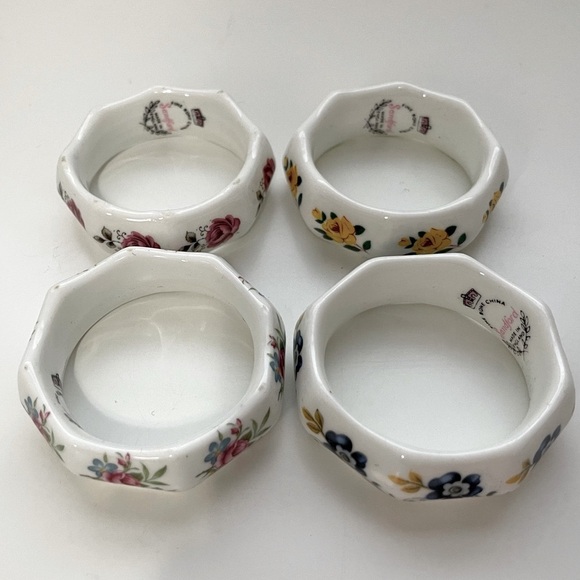 SANDFORD Vintage Bone China Napkin Rings - Floral - Picture 4 of 10